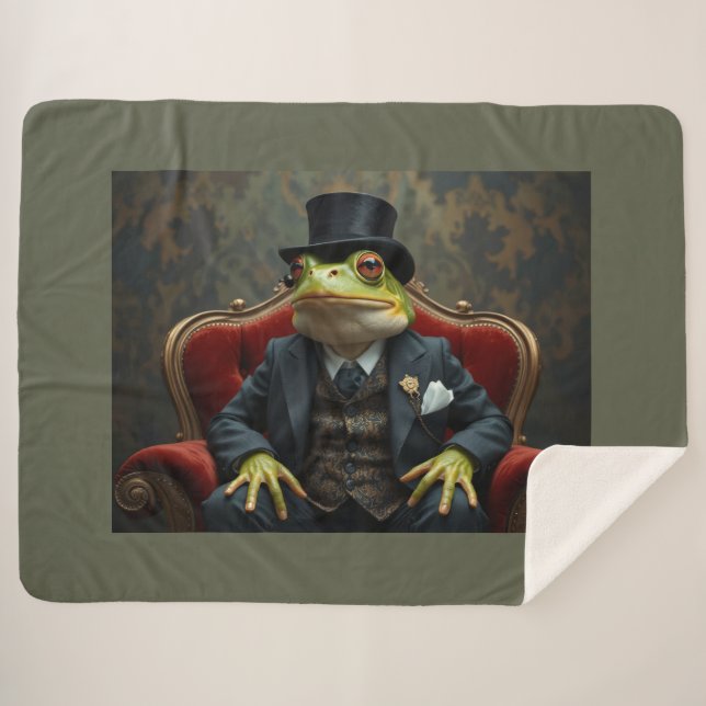 Fancy Frog Sherpa Blanket (Front (Horizontal))