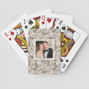 Fancy Gardenias Sparkle Countryside Wedding Playing Cards