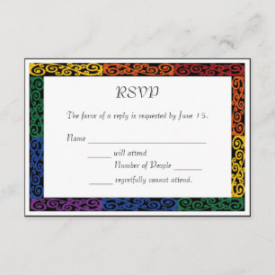 Fancy Gay Pride Custom Commitment Ceremony RSVP Card