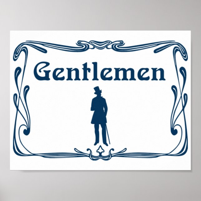 Fancy Gentlemen Restroom Sign (Front)