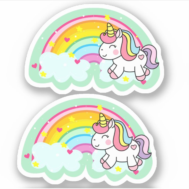 Fancy Girly Cute Fun Rainbow Unicorn (Front)