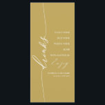 Fancy Gold 4x9 Wedding Drink Menu Card For Plate<br><div class="desc">A simple chic calligraphy wedding menu card. I do offer a free customisation service,  if you have any questions or special requests,  please feel free to contact me.</div>