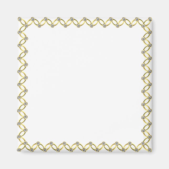 Fancy Gold and Diamond Frame Make Your Own Magnet (Front)