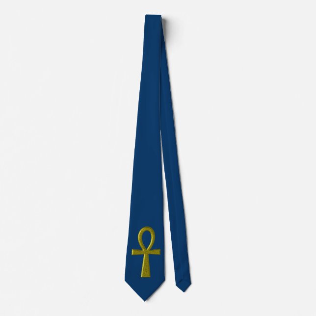 Fancy Gold Ankh Tie (Front)