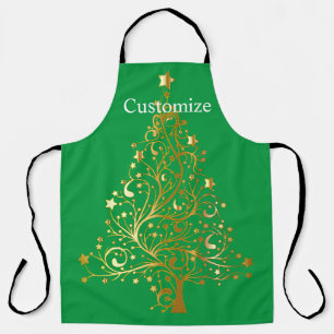 Fancy Gold Christmas Tree Thunder_Cove  Apron