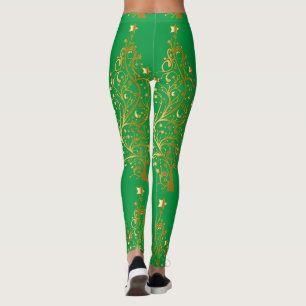 Fancy Gold Christmas Tree Thunder_Cove  Leggings