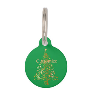 Fancy Gold Christmas Tree Thunder_Cove  Pet Tag