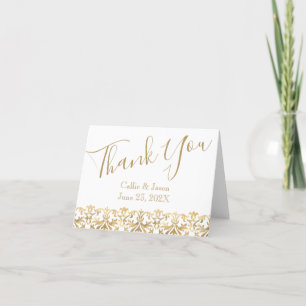 Fancy Gold Lettering Thank You Card