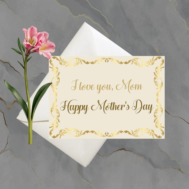 Fancy Gold Mother's Day Card (Creator Uploaded)