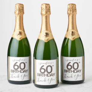 Fancy Gold Personalised Birthday Party  Sparkling Wine Label
