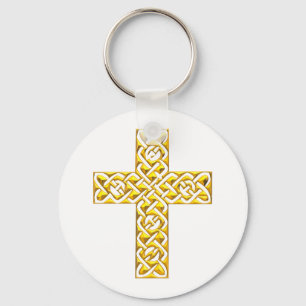 Fancy Golden Cross Key Ring