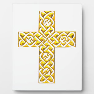 Fancy Golden Cross Plaque