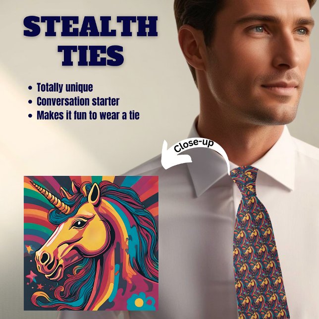 Fancy Golden Unicorn Stealth Tie (Creator Uploaded)