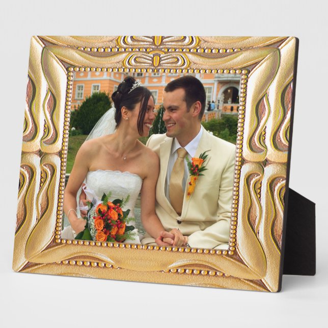 Fancy GoldFrame Add Photo Here Plaque (Side)