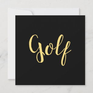 Fancy GOLF Script On Bold Modern Elegant Black Announcement
