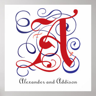 Fancy Gothic Caps Letter A, 300dpi PNG Poster