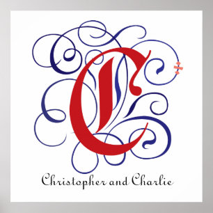 Fancy Gothic Caps Letter C, 300dpi PNG Poster