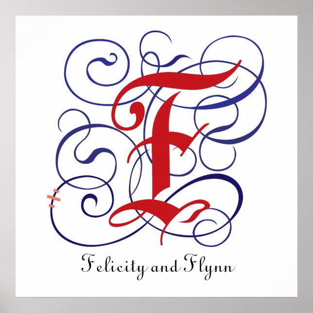 Fancy Gothic Caps Letter F, 300dpi PNG Poster (Front)