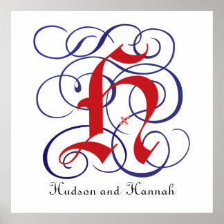 Fancy Gothic Caps Letter H, 300dpi PNG Poster