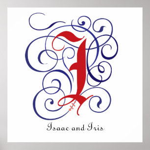 Fancy Gothic Caps Letter I, 300dpi PNG Poster