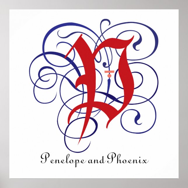 Fancy Gothic Caps Letter P, 300dpi PNG Poster (Front)