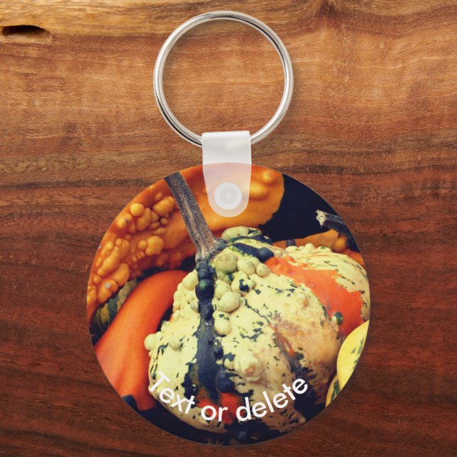Fancy Gourds Nature Personalised Key Ring (Front)