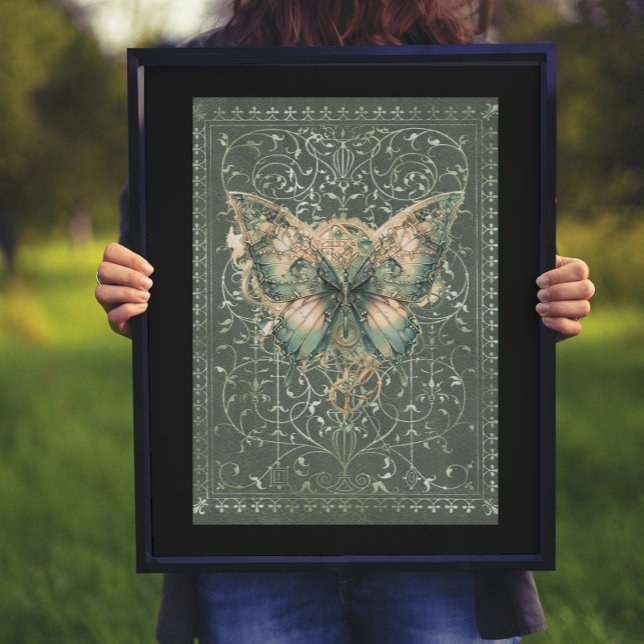 Fancy Green Steampunk Butterfly  Poster (Creator Uploaded)