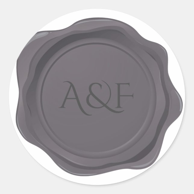 Fancy Grey Wax Personalised Seal (Front)