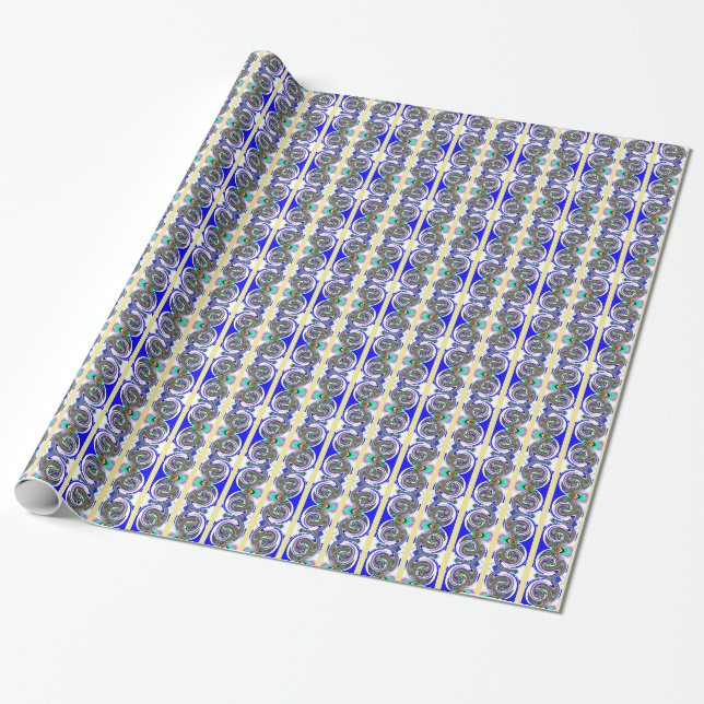 Fancy grey wrapping paper (Unrolled)
