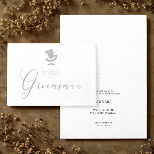 Fancy Groomsman Funny Wedding Minimalist Foil Card