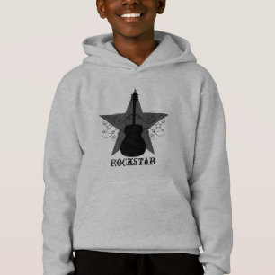 Fancy Guitar Star Swirls Kid's Tee, Black