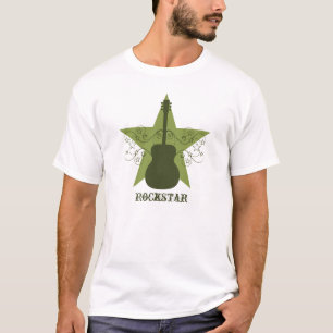 Fancy Guitar Star Swirls Men's Tee, Green T-Shirt