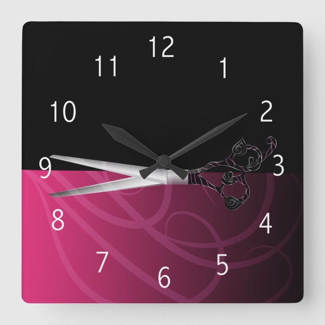 Fancy hair salon clock (Front)