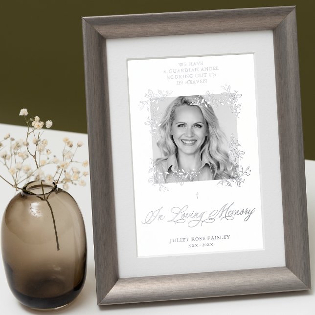 Fancy Hand Lettered Chic Flourish Photo Memorial Foil Prints (Creator Uploaded)