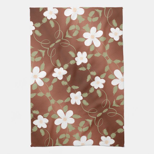 Fancy Hand Towel With A Elegant Floral Design (Vertical)