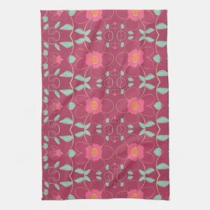 Fancy Hand Towel With Pink And Orange