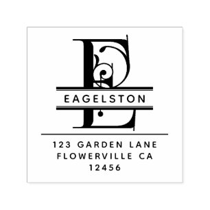 Fancy Head Letter - E - Return Address Monogram Self-inking Stamp