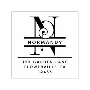 Fancy Head Letter - N - Return Address Monogram Self-inking Stamp