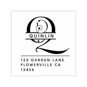 Fancy Head Letter - Q - Return Address Monogram Self-inking Stamp