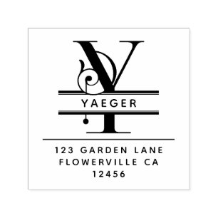 Fancy Head Letter - Y -  Return Address Monogram Self-inking Stamp