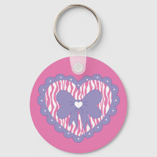 Fancy Heart (Zebra) Key Ring