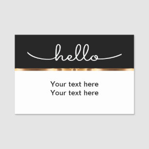 Fancy Hello Upscale Name Tag