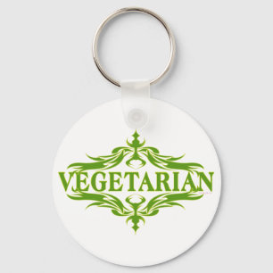 Fancy In Green - Vegetarian Key Ring