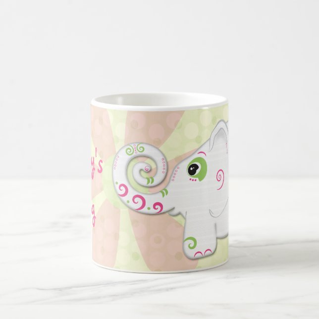 Fancy Indian Style Elephant Personalised Mug (Center)