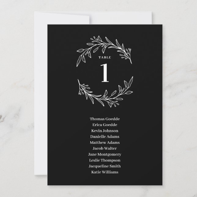 Fancy Initials EDITABLE COLOR Table Seating Card (Front)