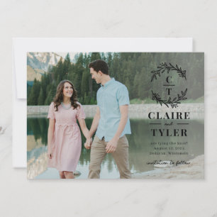 Fancy Initials Editable Colour Save The Date Card