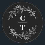 Fancy Initials Editable Colour Wedding Stickers<br><div class="desc">Plan a stylish celebration with this modern design that your guests will adore. 
Design by © berryberrysweet . Printable digital files are available! Visit our website at www.berryberrysweet.com for more details!</div>