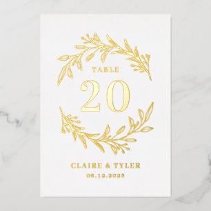 Fancy Initials REAL FOIL Table Number Card