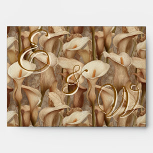 Fancy Ivory Calla Lilies Garden Traditional Weddin Envelope