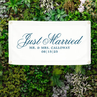 Fancy Just Married Car Banner